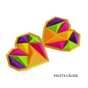 Aros grandes corazón colores