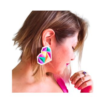 Aros grandes corazón colores